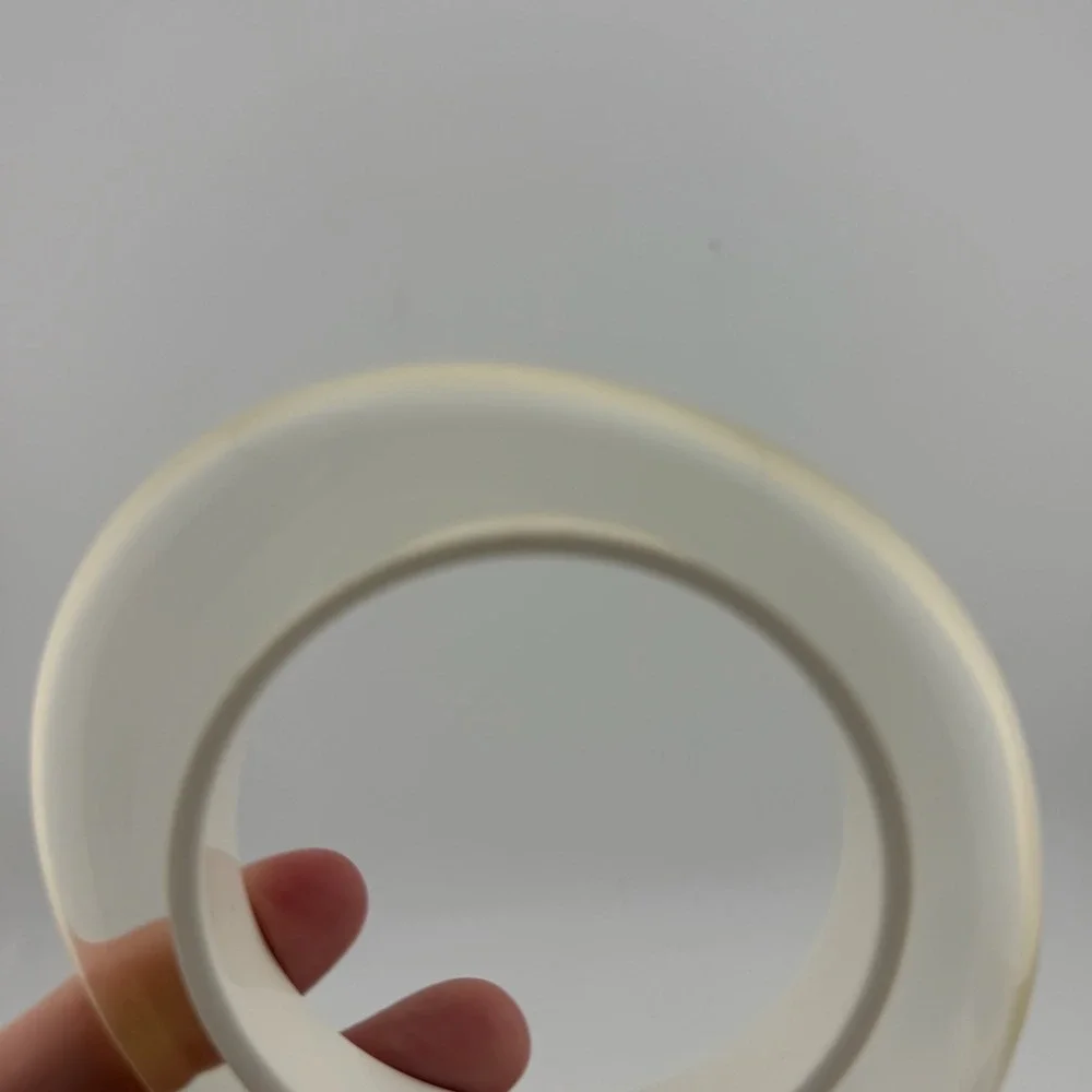 Large Chunky Cream Bangle Bracelet Clear Layered Resin Mod Style